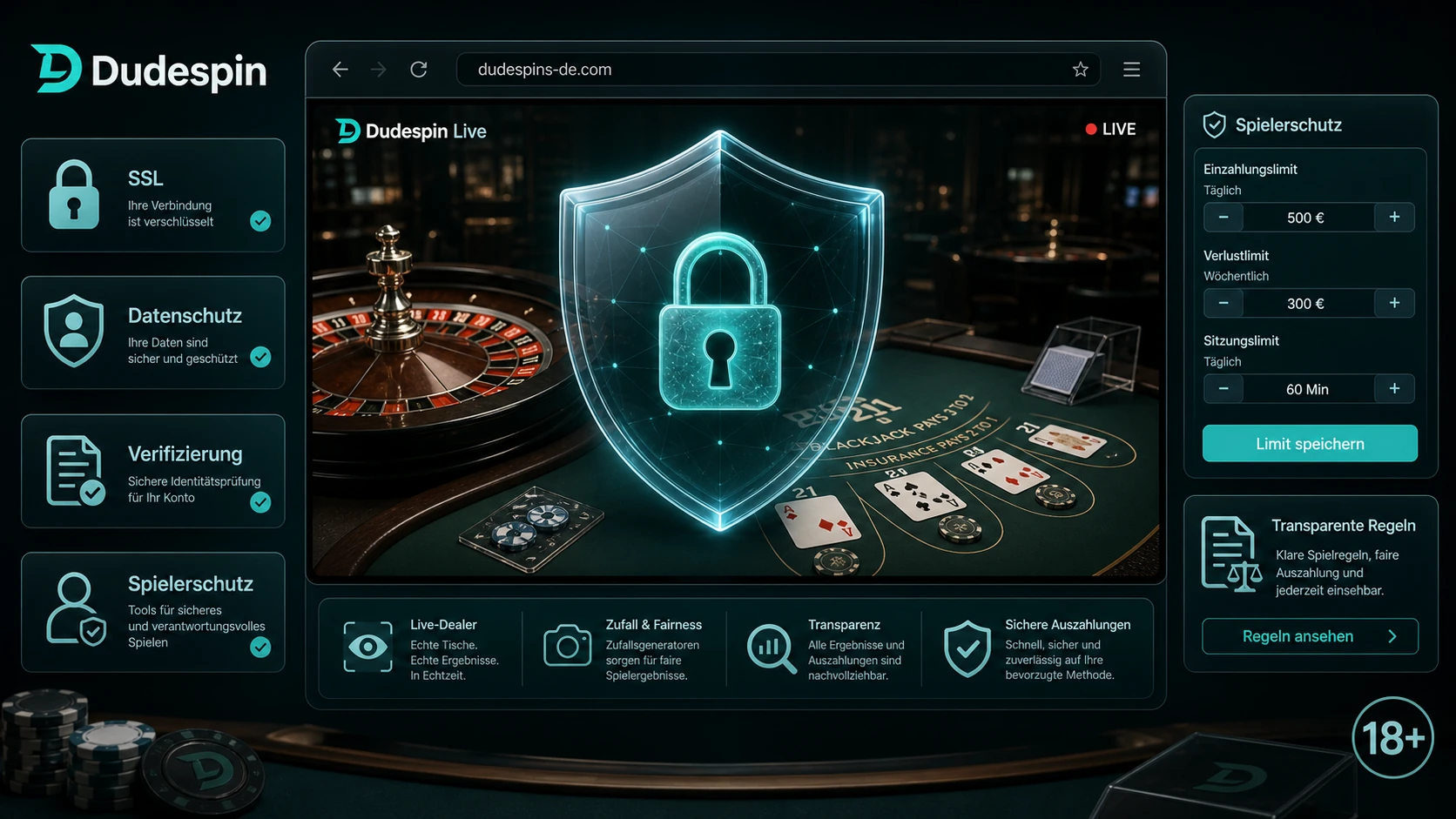 Sicherheit und Fairness im Dudespin Live Casino