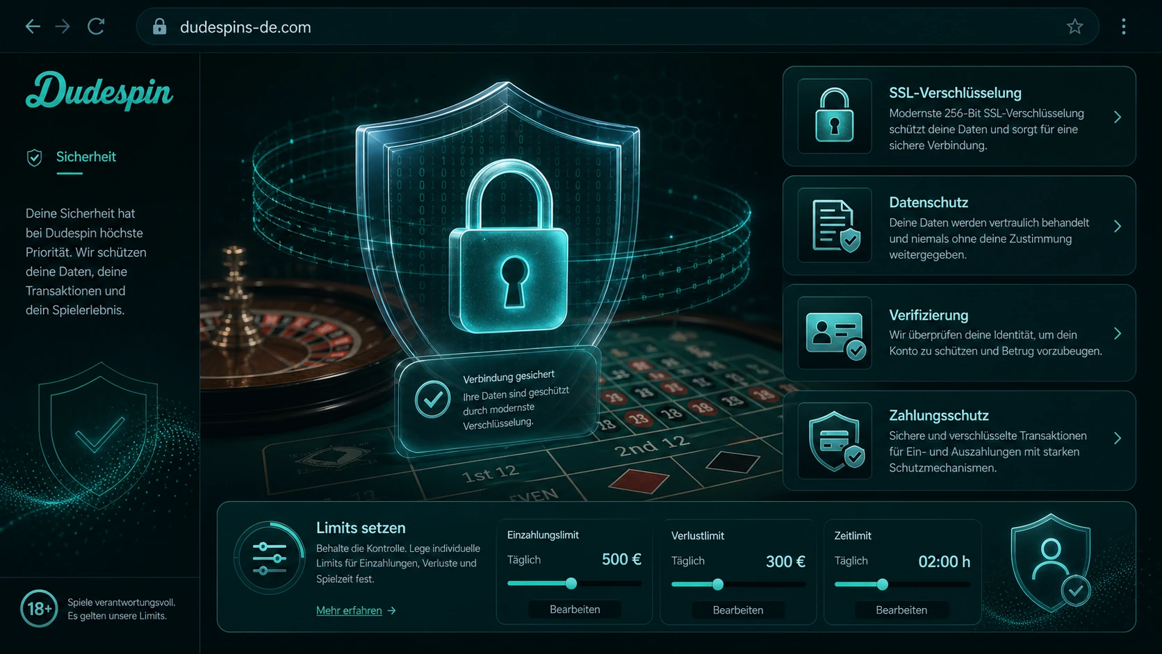 Sicherheit im Dudespin Live Casino