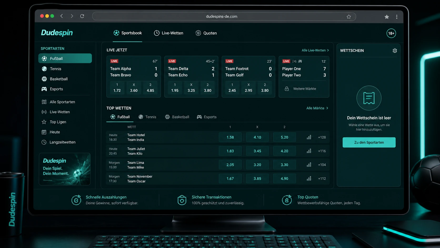 Das Dudespin Sportsbook im Überblick